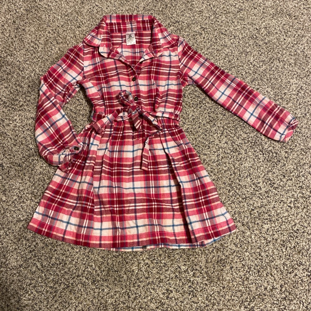 Carter's Pink and White Plaid Dress with Tie